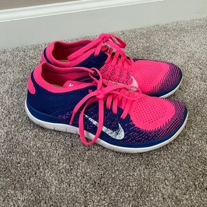 Nike Hot Pink & Blue Flyknit Sneakers